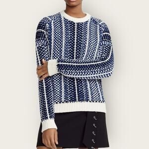 NWT | Maje | Fancy Geo-Pattern Sweater | Blue | Size 1 | Small